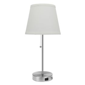 Jaydaliz 18" Satin Nickel Bedsize Table Lamp with USB port